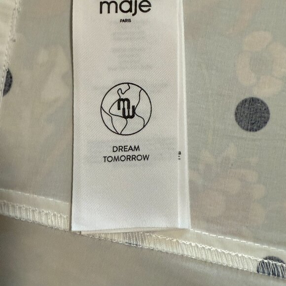 Maje Lanina Women's Dot Print Top - Size 0 - Picture 5 of 5